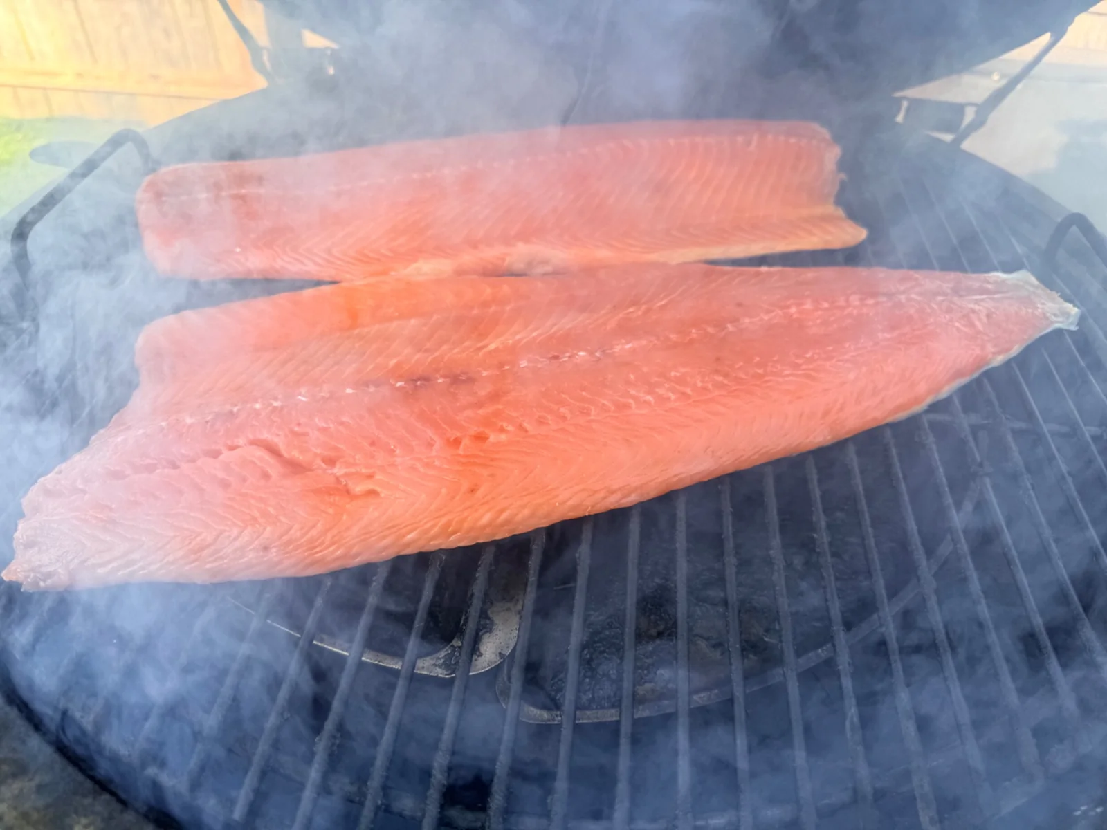 Cold-smoked salmon on the Big Green Egg, prepared with Chef D.Mart’s curing recipe